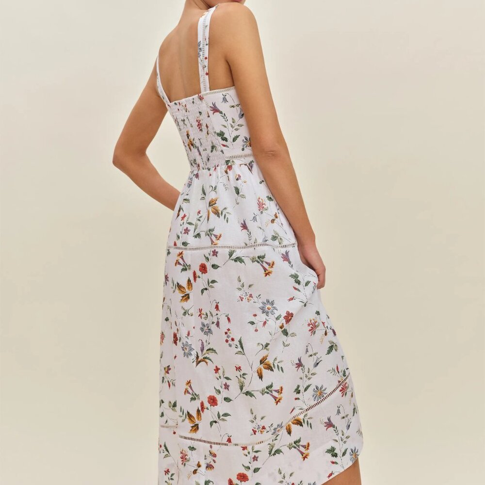 Reformation Everett Linen Dress in Corsini - Picture 4 of 7